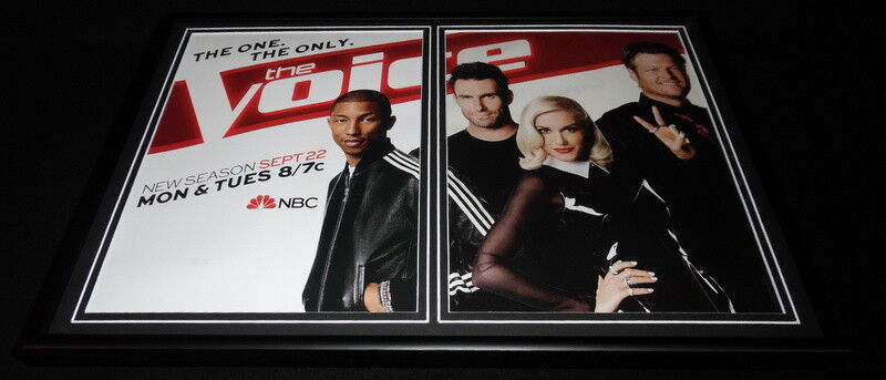 The Voice 2014 NBC Framed 12x18 ORIGINAL Advertising Display Gwen Stefani Blake