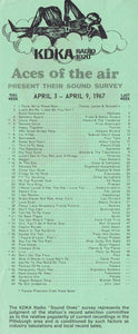 KDKA 1020 Pittsburgh VINTAGE April 3 1967 Music Survey Frank Sinatra Monkees