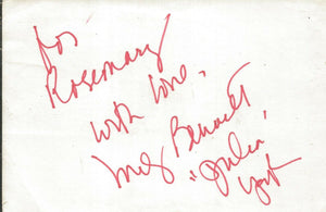 Meg Bennett Signed 4x6 Index Card Young and the Restless