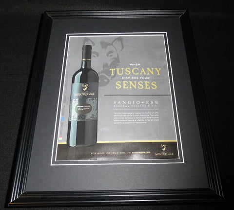 2015 Sassoregale Sangiovese Wine Framed 11x14 ORIGINAL Advertisement B