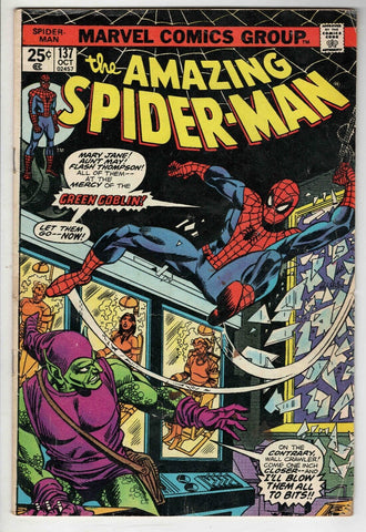 Amazing Spider-Man #137 VINTAGE 1974 Marvel Comics Green Goblin