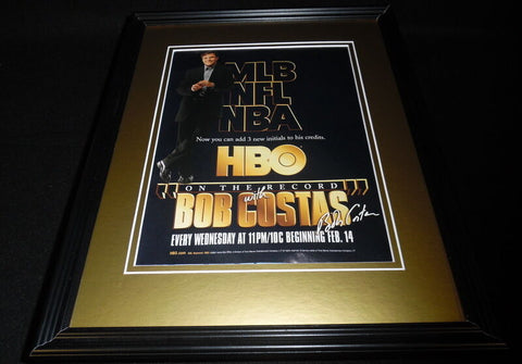 On the Record With Bob Costas 2001 HBO Framed 11x14 ORIGINAL Advertisement 