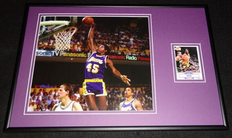 A.C. Green Signed Framed 12x18 Photo Display Lakers AC