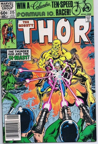 Thor #315 ORIGINAL Vintage 1982 Marvel Comics 