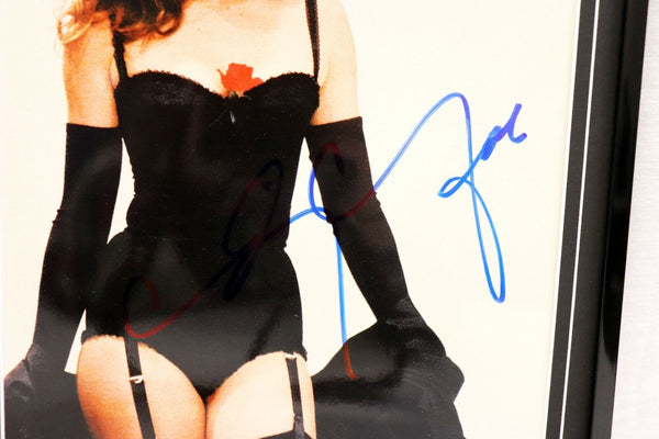 Cindy Crawford Signed Framed 16x20 Stockings Lingerie Photo Set JSA