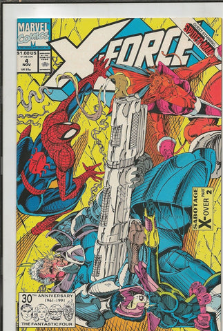 X Force #4 ORIGINAL Vintage 1991 Marvel Comics 3rd Deadpool