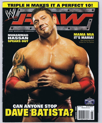 ORIGINAL Vintage February 2005 RAW Magazine Batista