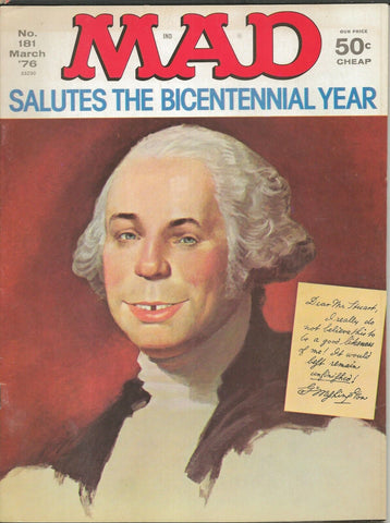 ORIGINAL Vintage March 1976 Mad Magazine #181 George Washington