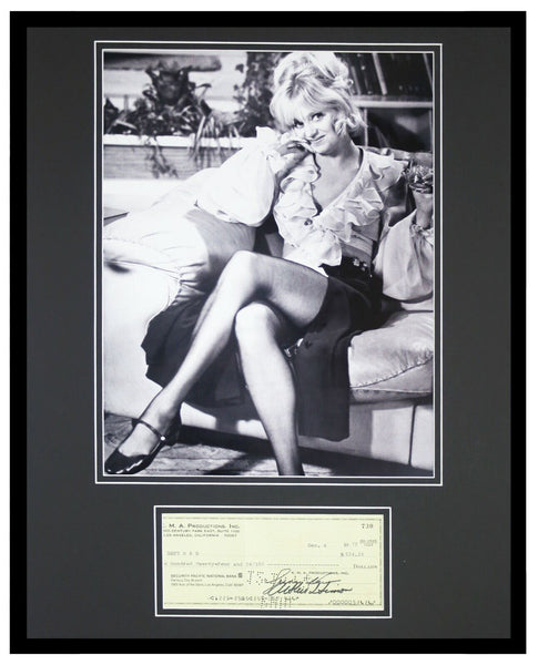 Goldie Hawn Laugh in Signed Framed 16x20 Photo & Check Display JSA