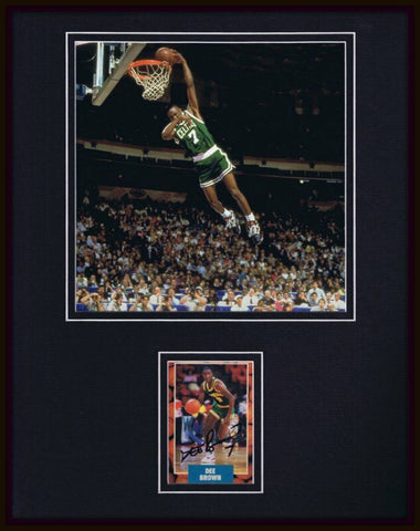 Dee Brown Signed Framed 11x14 Photo Display Celtics Dunk Contest