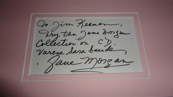 Jane Morgan Signed Framed 11x14 Note & Fascination CD Display