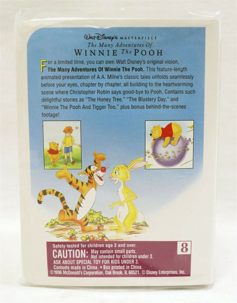 VINTAGE SEALED 1996 McDonald's Winnie the Pooh Mini VHS Box + Figure Set