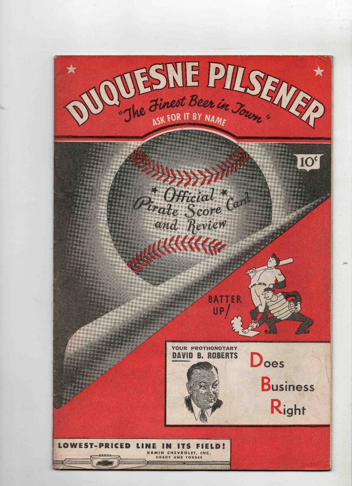 VINTAGE 1950 Pittsburgh Pirates Philadelphia Phillies Program Ralph Kiner