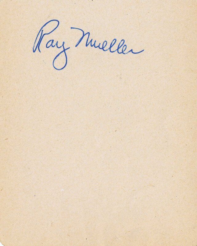 Ray Mueller Signed Vintage Album Page JSA Reds Giants