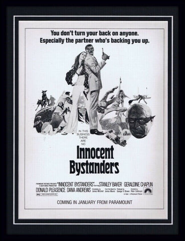 ORIGINAL Vintage 1972 Innocent Bystanders 11x14 Framed Advertisement D Pleasence