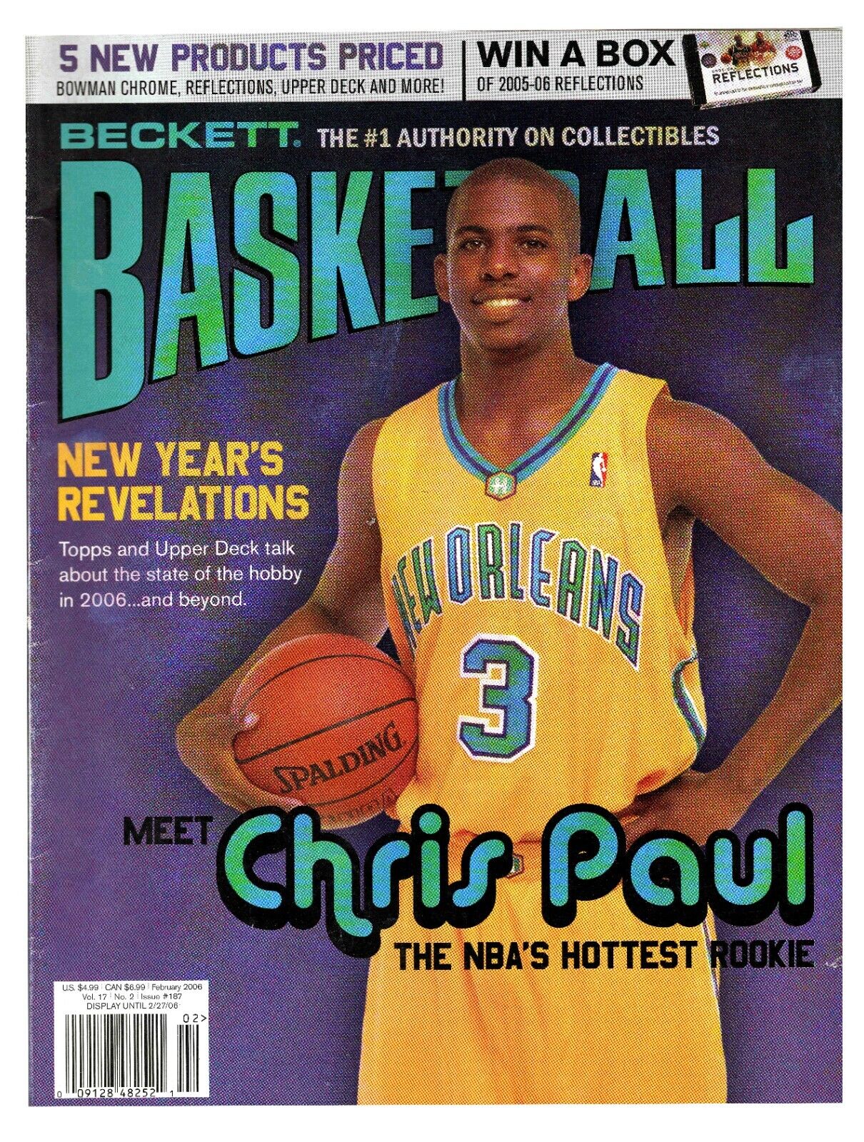 Feb 2006 Beckett Basketball Magazine #187 Chris Paul Rookie