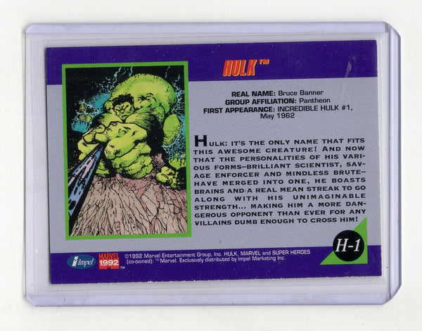 1992 Skybox Marvel Universe Incredible Hulk Hologram #H1