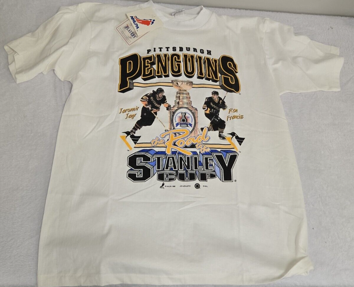 VINTAGE Deadstock 1990s Pittsburgh Penguins Jaromir Jagr Francis T-Shirt XL NWT