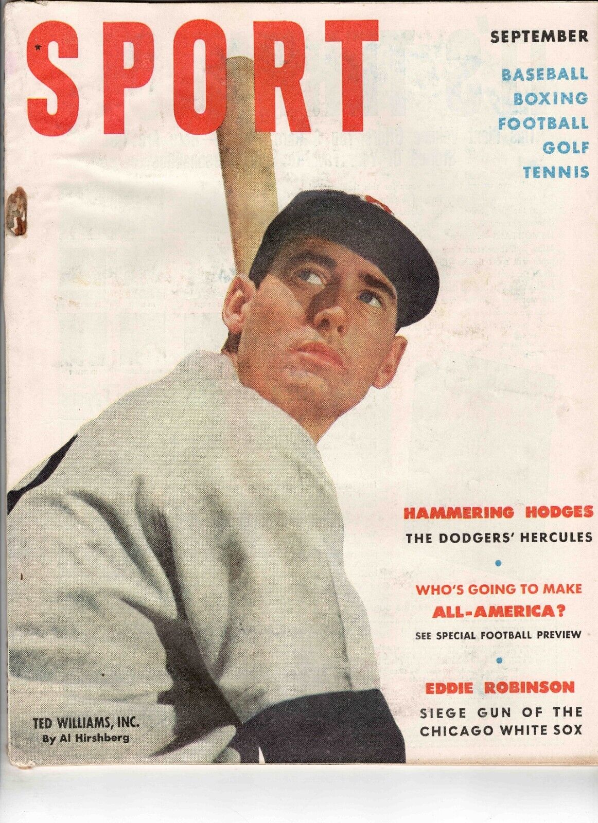 Sep 1951 Sport Magazine Ted Williams Red Sox