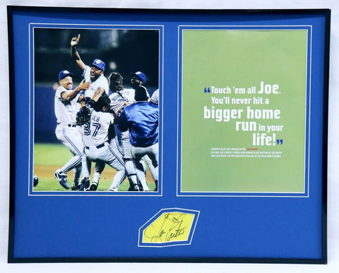 Joe Carter Signed Framed 16x20 Photo Set 1993 World Series HR Toronto Blue Jays