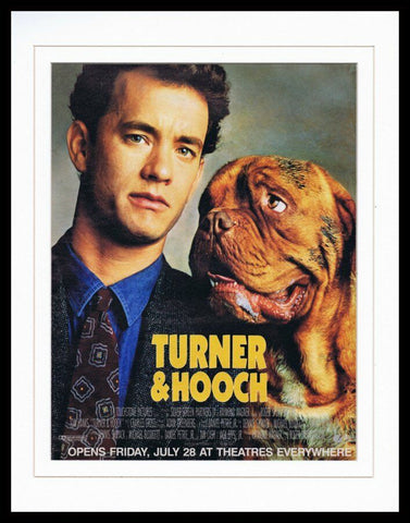 Turner and Hooch 1989 ORIGINAL Vintage 11x14 Framed Advertisement Tom Hanks