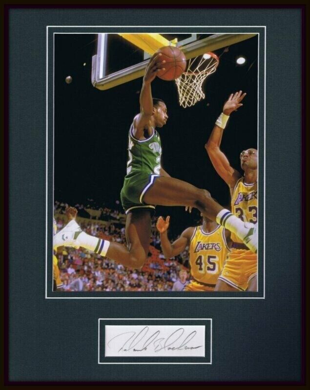 Rolando Blackman Signed Framed 11x14 Photo Display Mavericks vs Abdul Jabbar