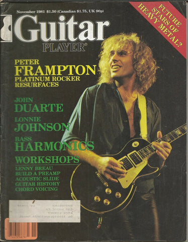 Guitar Player Magazine ORIGINAL Vintage Nov 1981 Peter Frampton 