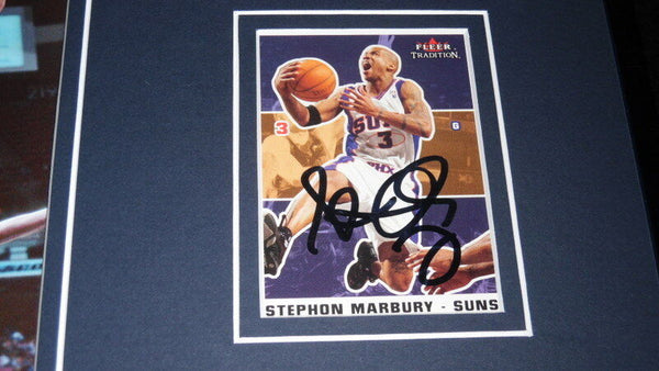 Stephon Marbury Signed Framed 11x17 Photo Display Suns Knicks Nets Georgia Tech