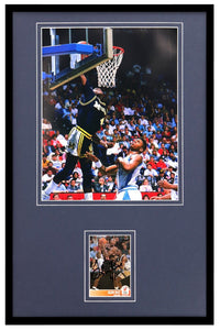 Glen Rice Signed Framed 11x17 Photo Display Michigan