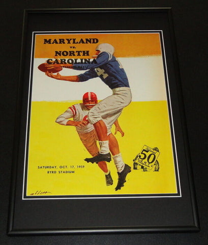 1959 Maryland vs North Carolina Football Framed 10x14 Poster Official Repro