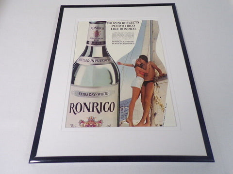 1980 Ronrico Rum Framed 11x14 ORIGINAL Vintage Advertisement