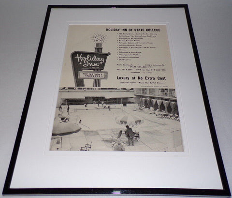 1963 Holiday Inn State College PSU 11x14 Framed ORIGINAL Advertisement 