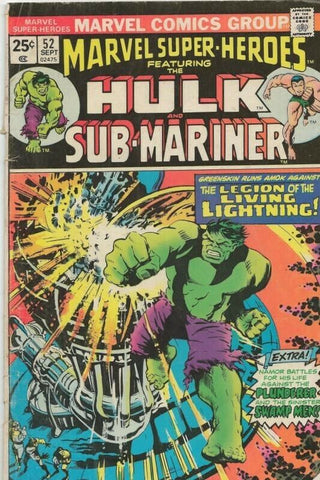 Marvel Super Heroes #52 ORIGINAL Vintage 1976 Hulk Sub Mariner