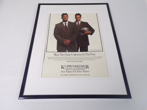 Chris Miller Erik Kramer 1992 Kuppenheimer 11x14 Framed ORIGINAL Advertisement 