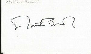 Matthew Bennett Signed 3x5 Index Card Battlestar Galactica