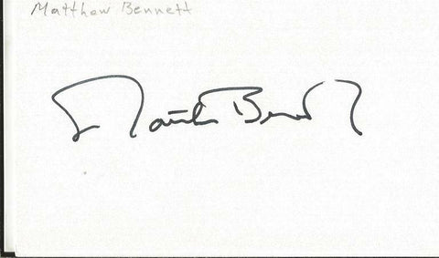 Matthew Bennett Signed 3x5 Index Card Battlestar Galactica