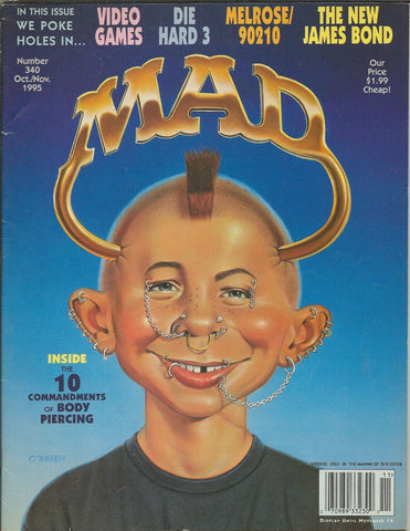 ORIGINAL Vintage Oct 1995 Mad Magazine #340 James Bond 90210 Die Hard