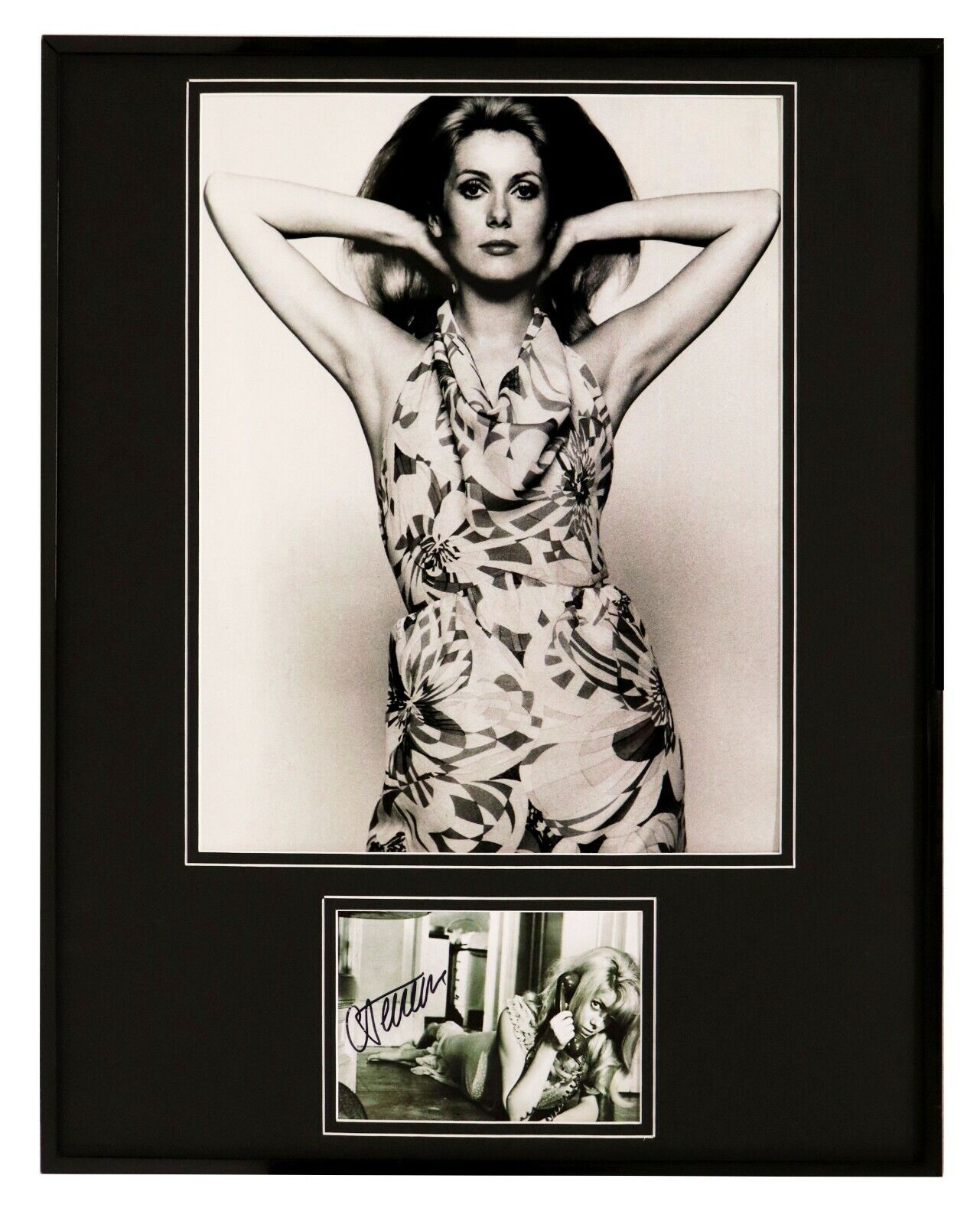 Catherine Deneuve Signed Framed 16x20 Photo Set JSA 