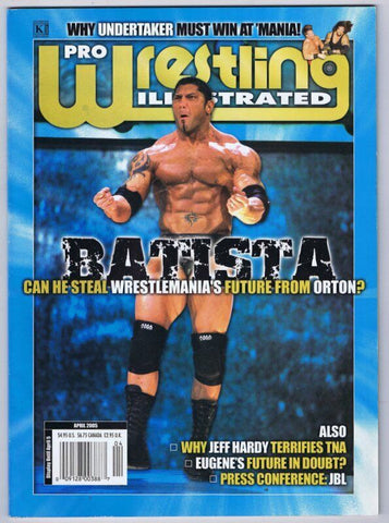 ORIGINAL Vintage April 2005 Pro Wrestling Illustrated Magazine Batista