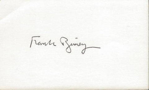 Frank Birney Signed 3x5 Index Card Boston Public