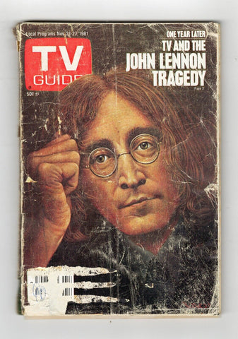 ORIGINAL Vintage November 21, 1981 TV Guide Magazine John Lennon First Cover