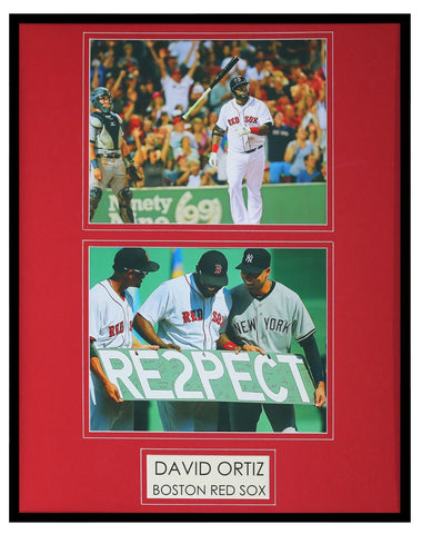 David Ortiz Framed 16x20 Photo Set Red Sox w/ Derek Jeter