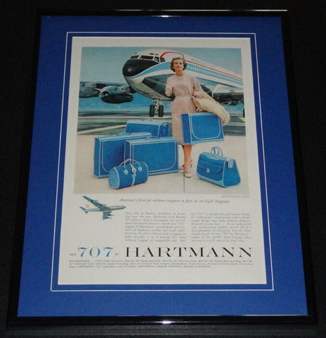 1958 707 by Hartman Luggage 11x14 Framed ORIGINAL Vintage Advertisement