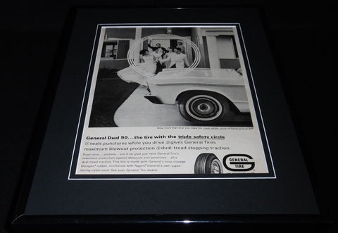 1966 General Dual 90 Tires 11x14 Framed ORIGINAL Vintage Advertisement