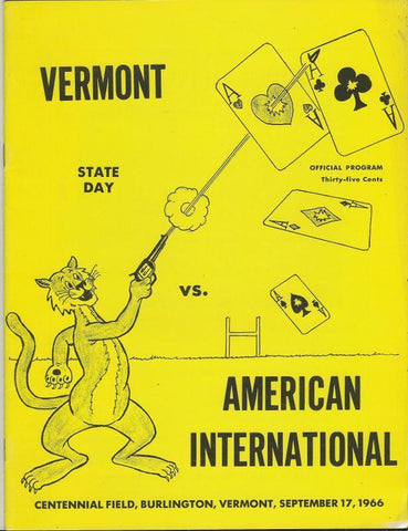 Vermont vs American International Football September 17 1966 ORIGINAL Program 