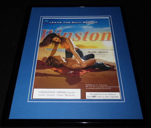 2004 Winston Cigarettes Leave Bull Behind Framed 11x14 ORIGINAL Advertisement 