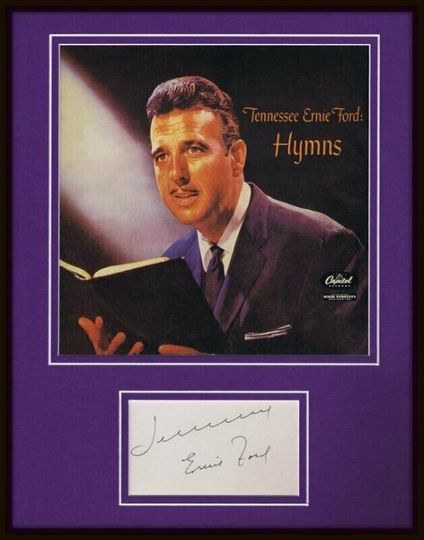 Tennessee Ernie Ford Signed Framed 11x14 Hymns Photo Display 