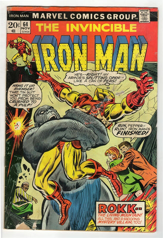 Iron Man #64 ORIGINAL Vintage 1973 Marvel Comics Rokk