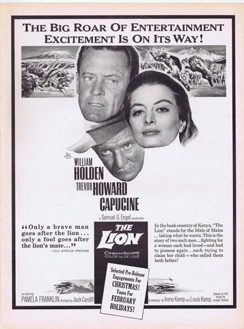 The Lion 1962 ORIGINAL Vintage 9x12 Industry Ad William Holden 