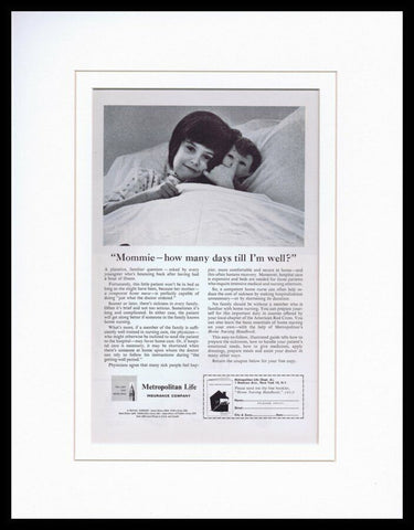 1962 Met Life Insurance Co Framed 11x14 ORIGINAL Vintage Advertisement 